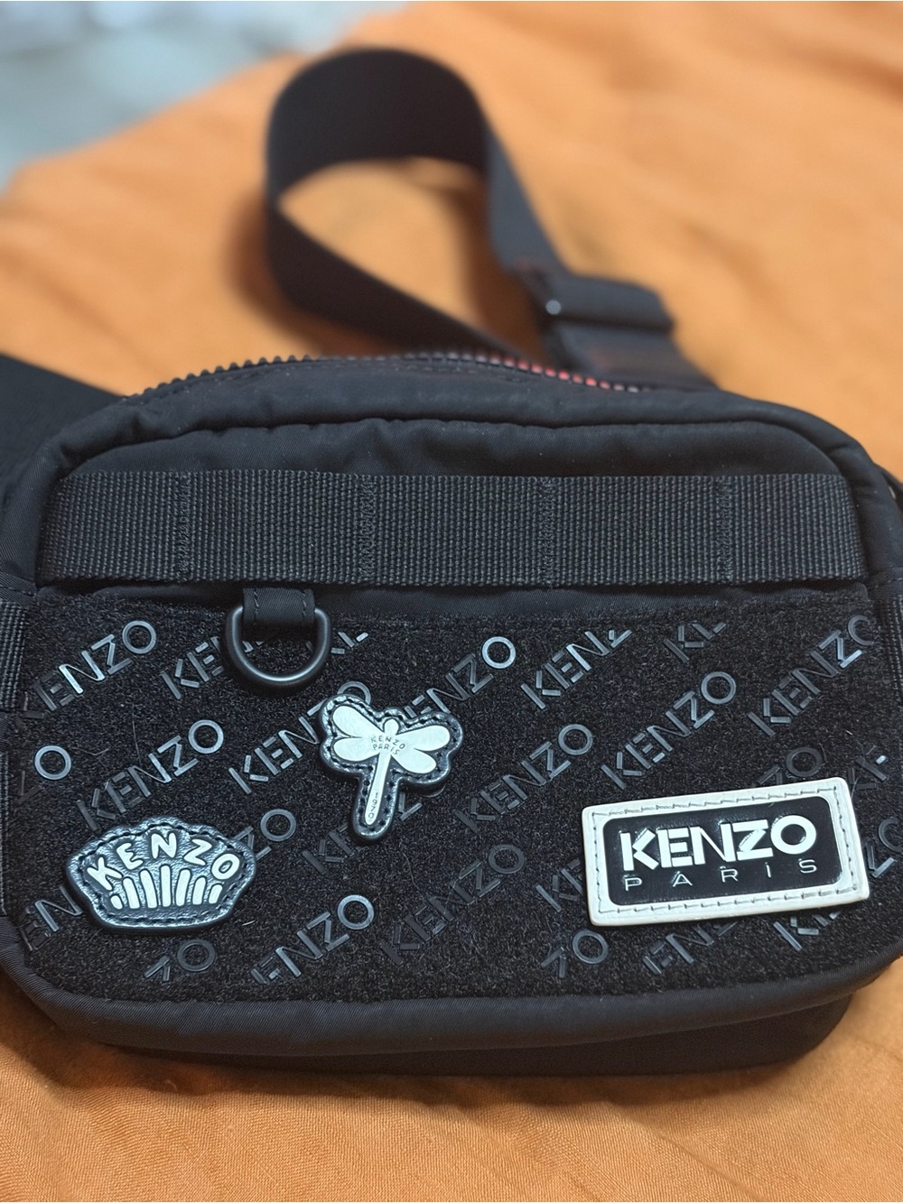 Kenzo Black Logo Patch Crossbody Belt Bag - Picture 4 of 7